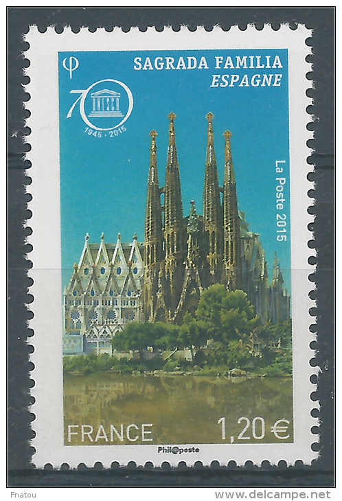 France, UNESCO, Sagrada Familia, Barcelona, Spain, 2014, MNH VF - Neufs