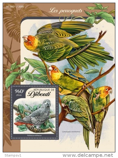 Djibouti. 2016 Parrots. (112b) - Pappagalli & Tropicali