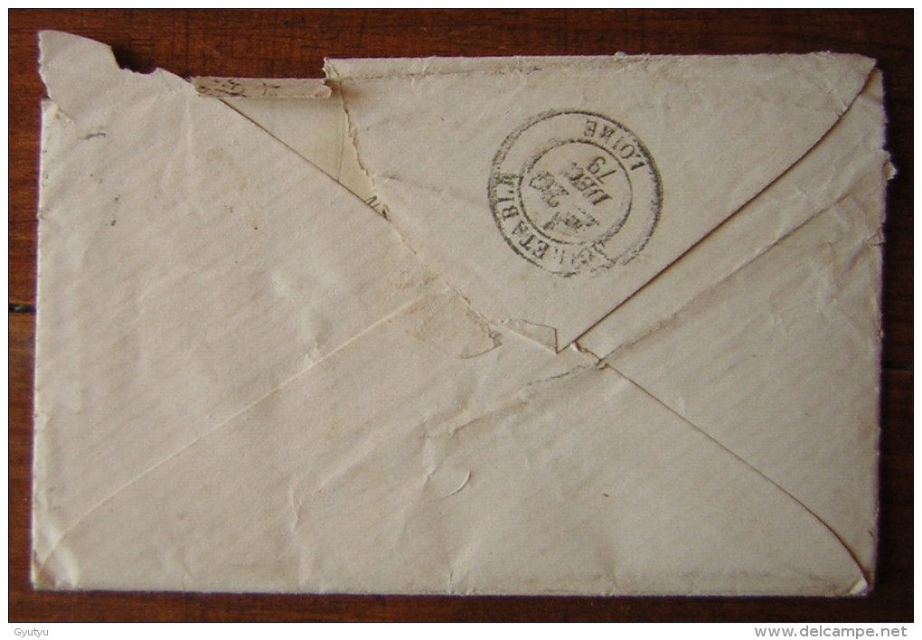 Lettre De 1879 Pour Noirétable (Loire), Postée Dans L' Yonne à Monsieur Vialle, Marques Postales - Manuscrits