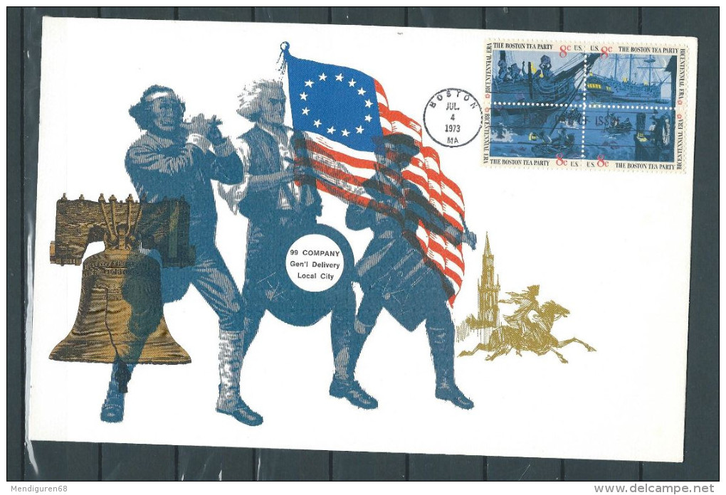 VERINIGTE STAATEN ETATS UNIS USA 1973 Bicentennial BostonTea Party Booklet Of 4x32c SC 1480-83a YV 997-1000 MI 1109-12 - 1961-80