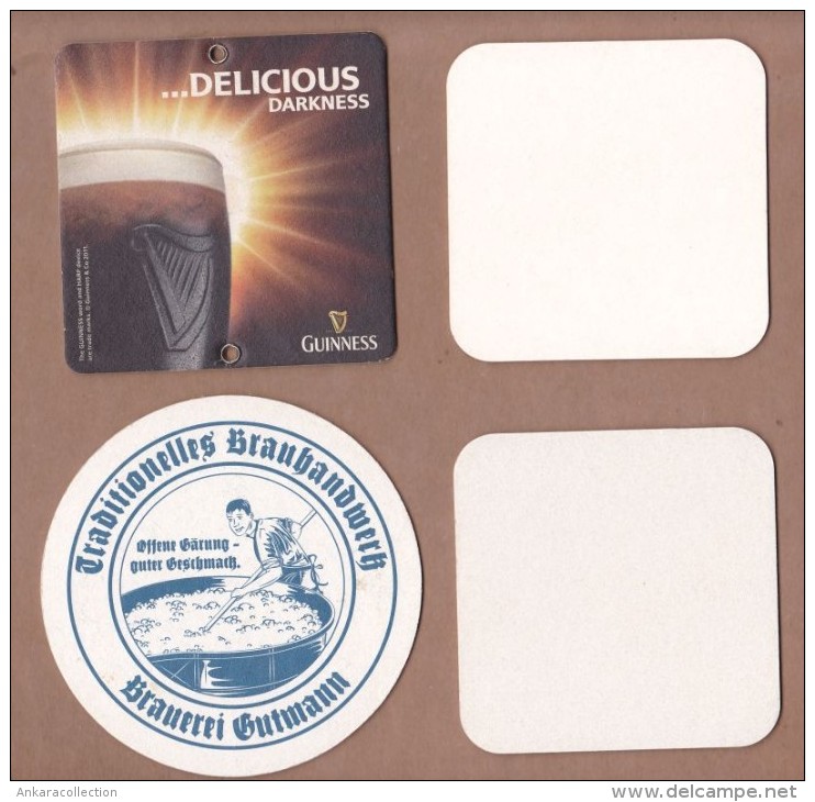 AC - BEER COASTERS GUINNESS, DELIRIUM RED, GUTMANN GUTES, LEFFE LOT #8 VINTAGE COASTER - Sous-bocks