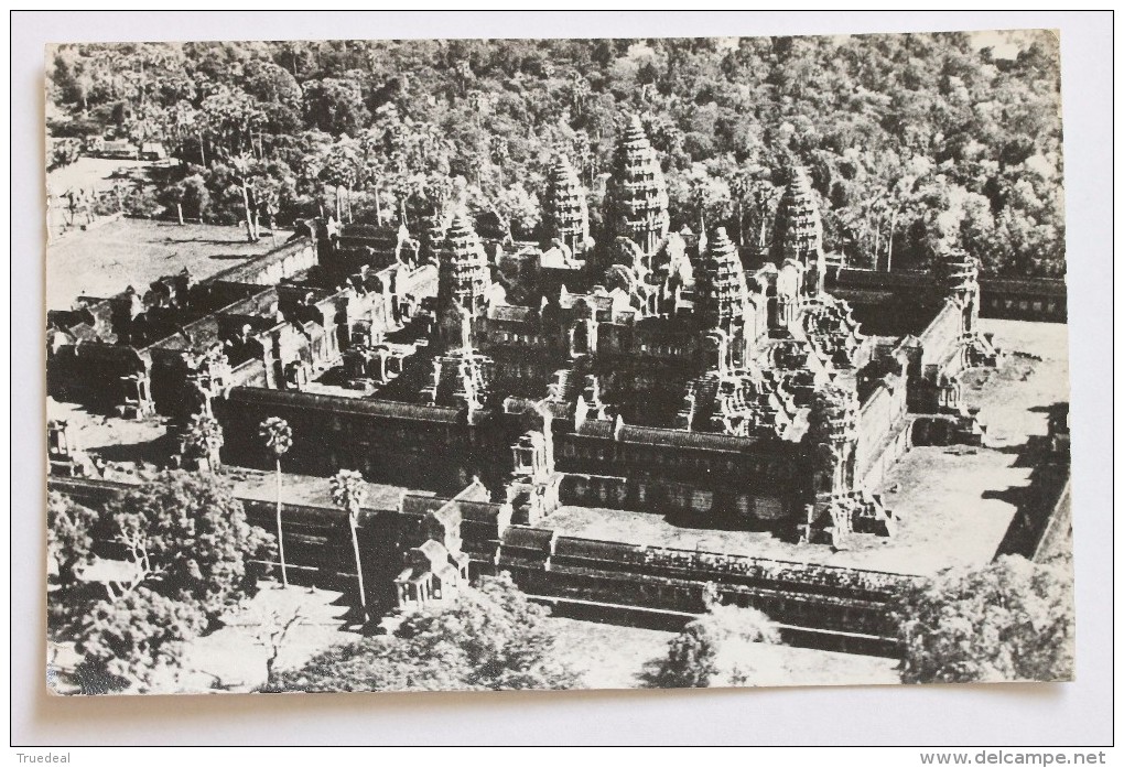 Aerial View, Angkor, Cambodia, 1968, Real Photo Postcard RPPC - Cambodia