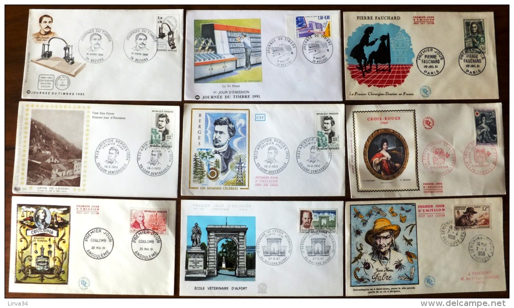 LOT 9 FDC- FRANCE- SELECTION 1956 A 1972-  TECNIQUES ET SERVICES- - Non Classés