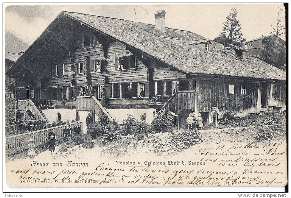 Gruss Aus SAANEN: Ebnit, Pension Von Grünigen 1905 - Autres & Non Classés