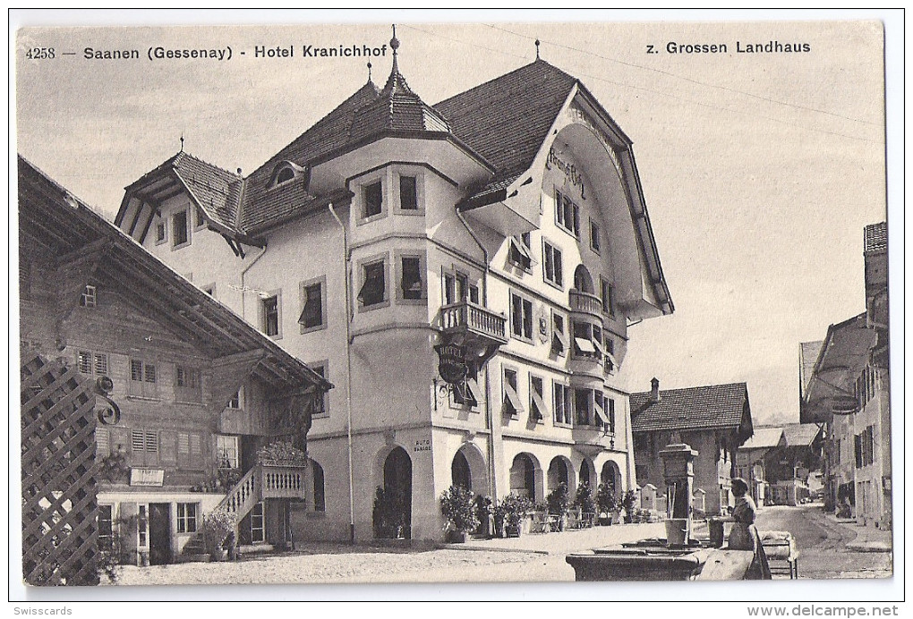 SAANEN: Hotel Kranichhof, Z. Grossen Landhaus ~1910 - Autres & Non Classés