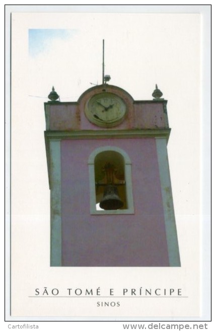 PRINCIPE - Santo António, Sino E Relógio Da Antiga Igreja Da Conceição  (2 Scans) - Sao Tome En Principe