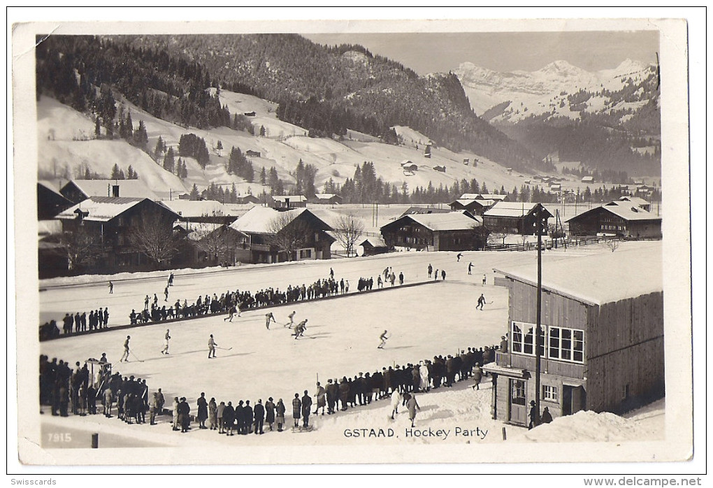 ICE HOCKEY PARTY In GSTAAD Switzerland ~1925 - Sports D'hiver