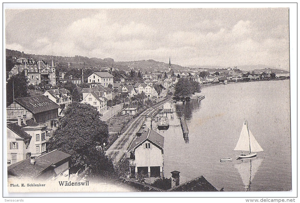 WÄDENSWIL: Bahnlinie Am See, Brauerei ~1910 - Wädenswil