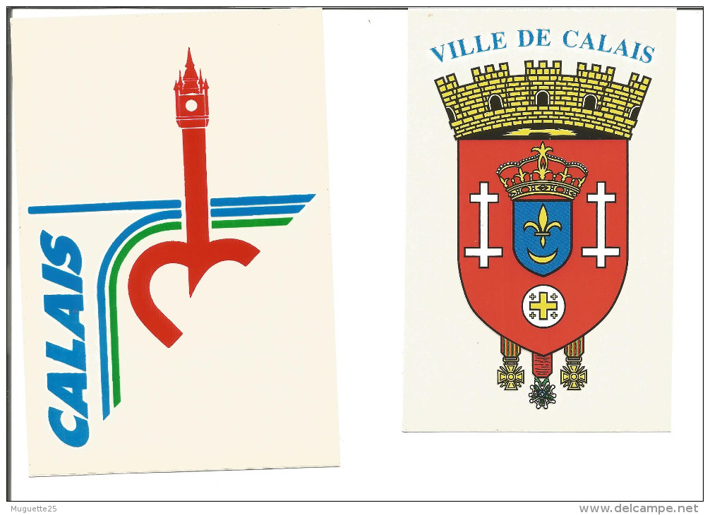 Blason Adhésif   Lot De 2 Armoiries Calais - Sonstige & Ohne Zuordnung