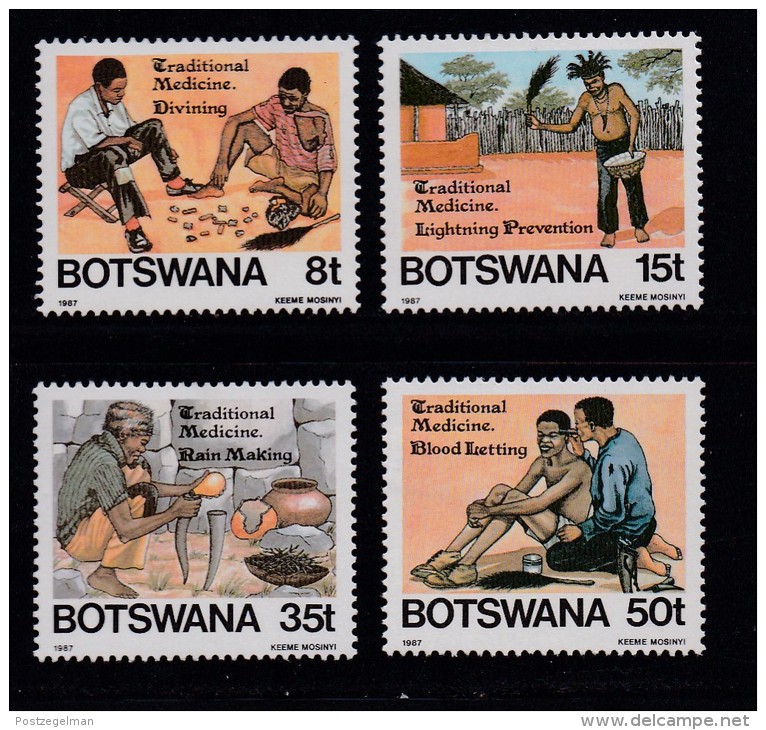 BOTSWANA, 1987, Mint Hinged Stamps , Traditional Medicines,  392-395, #868 - Botswana (1966-...)