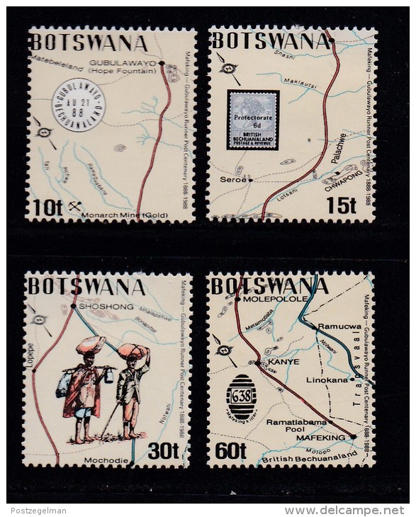 BOTSWANA, 1988, Mint Hinged Stamps , Runner Post Mafeking,  435-438, #888 - Botswana (1966-...)