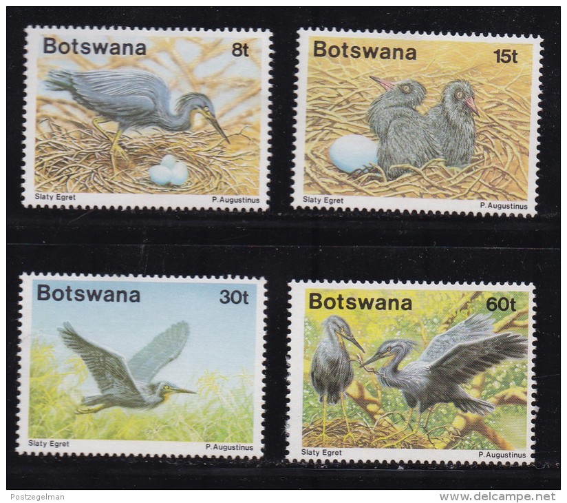 BOTSWANA, 1989, Mint Hinged Stamps , Birds (Egret) 455-458, #928 - Botswana (1966-...)