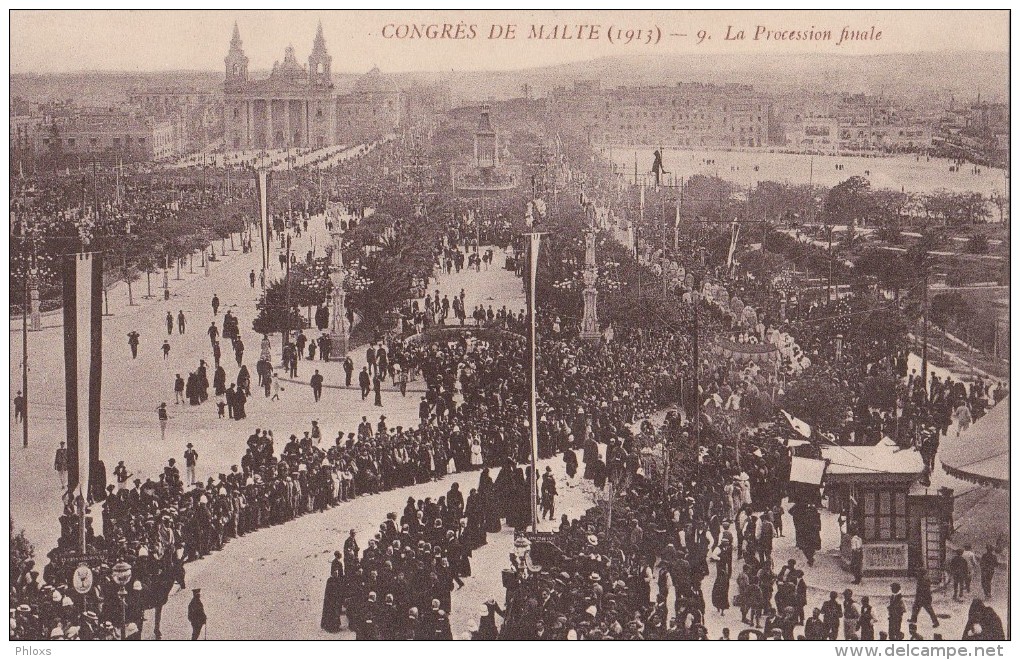 MALTE/Congrés De Malte 1913 La Procession Finale/ Réf:C4323 - Malta
