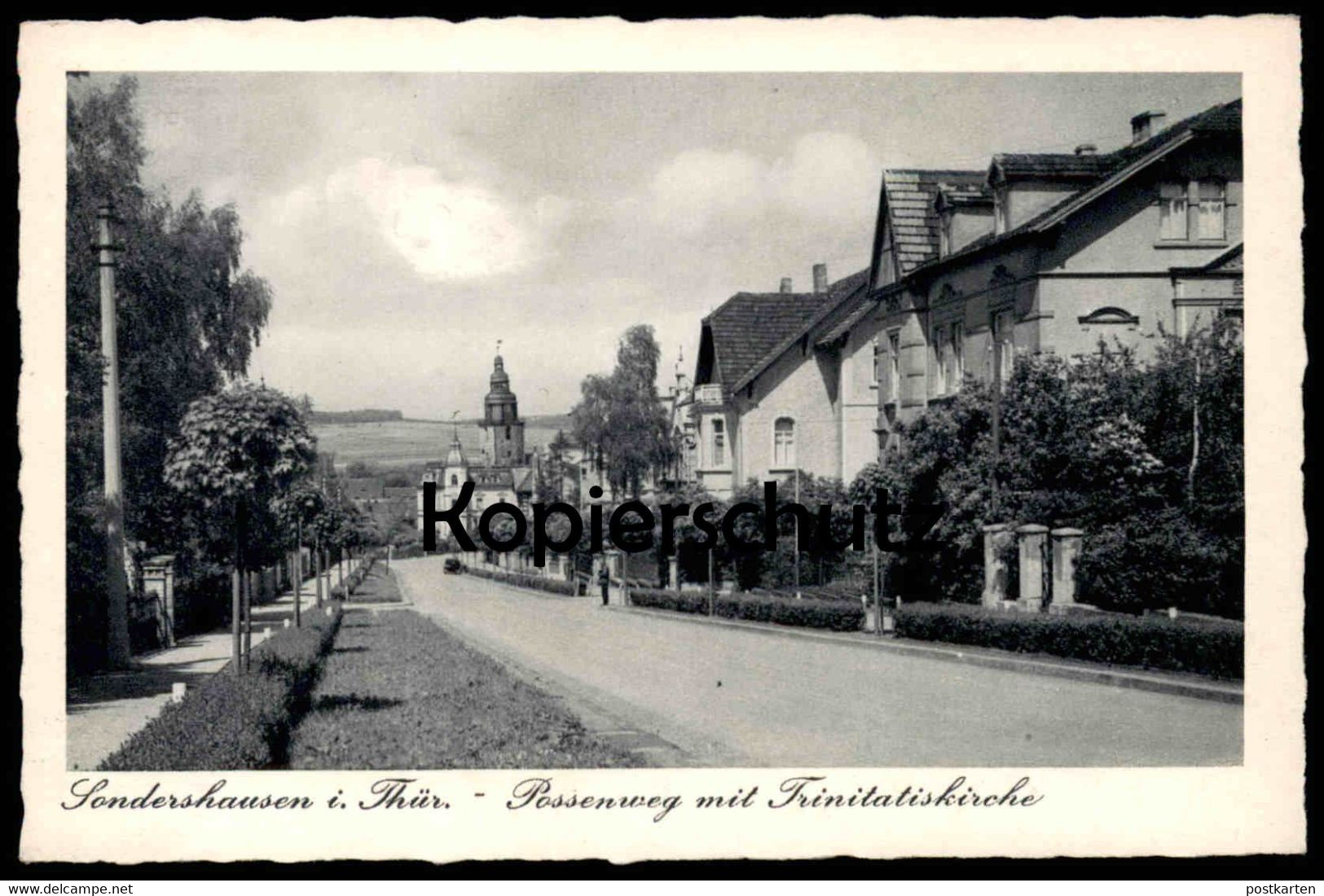 ALTE POSTKARTE SONDERSHAUSEN IN THÜRINGEN POSSENWEG MIT TRINITATISKIRCHE AK Ansichtskarte Cpa Postcard - Sondershausen