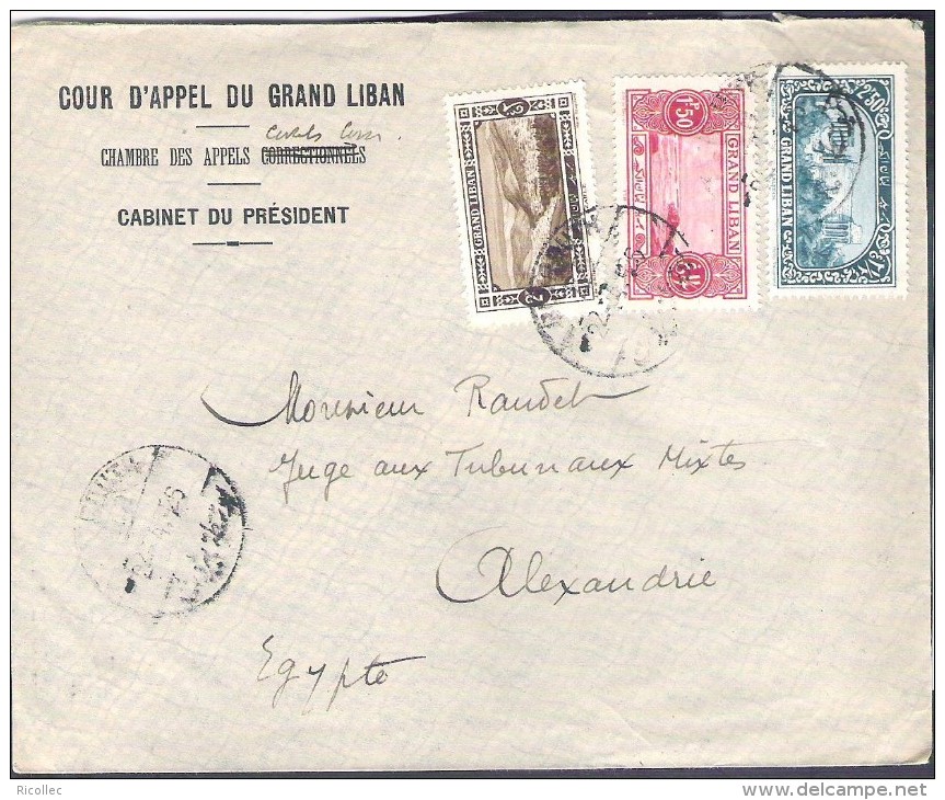 Post History Cover Beirut To Egypt Cour D´appel Du Grand Liban GREAT LEBANON April 22th 1926 - Liban