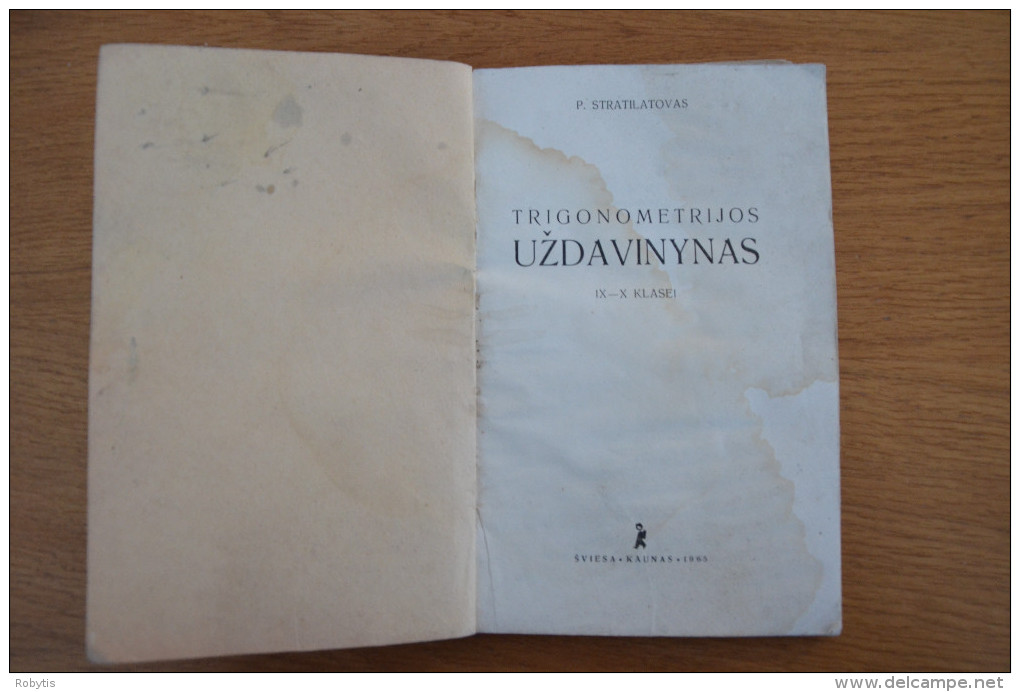 Lithuania Litauen School Book The Set Trigonometry 9-10 Class  1965 - Andere & Zonder Classificatie