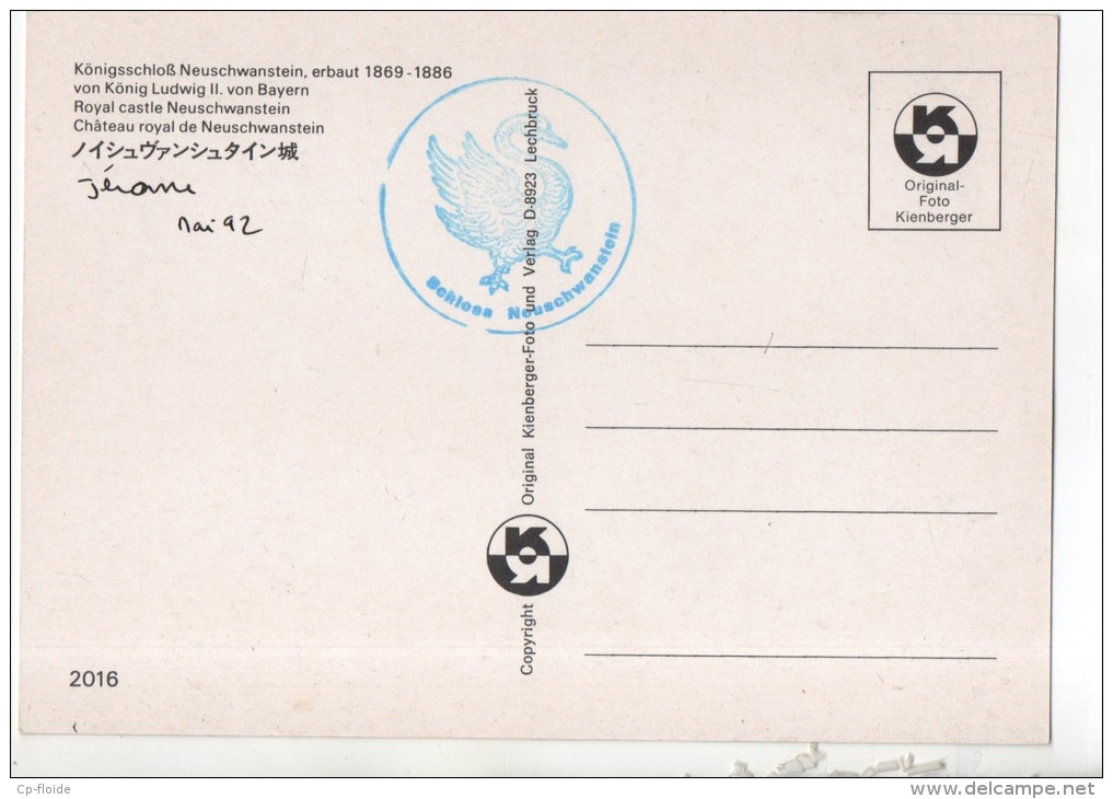 ALLEMAGNE. DEUTSCHLAND. KÖNIGSSCHIOSS NEUSCHWANSTEIN, ERBAUT 1869/1886. CHÂTEAU ROYAL DE NEUSCHWANSTEIN - Réf. N°14650 - - Autres & Non Classés
