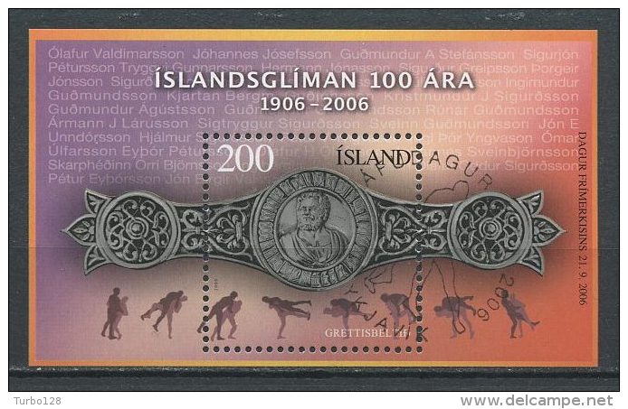 ISLANDE 2006 Bloc N° 42 ( 1068 ) Oblitéré Used Superbe Cote 8 € Sports Lutte Ceinture Grettir Roi De La Glima - Usati