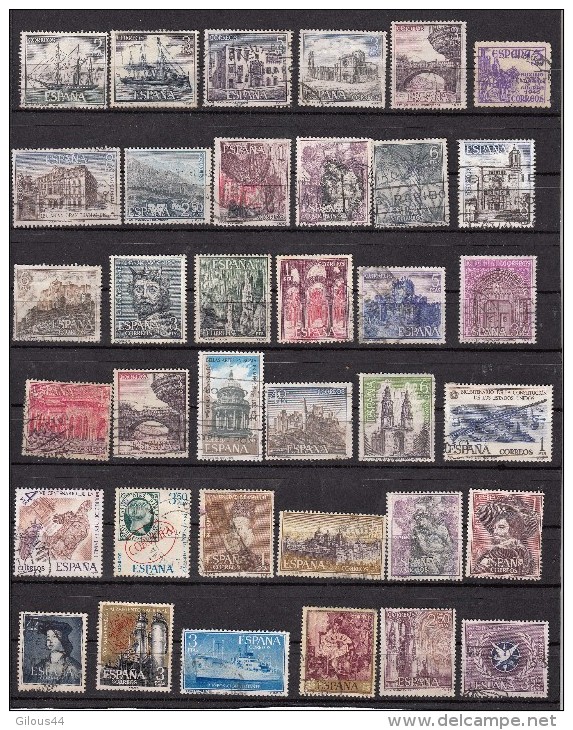 Espagne Ensemble De 36 Timbres Différents - Oblitérés