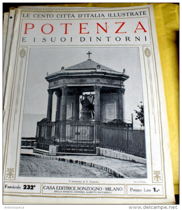 LE 100 CITTA' D'ITALIA ILLUSTRATE, ED. SONZOGNO 1919, POTENZA FASCICOLO COMPLETO - Geografia