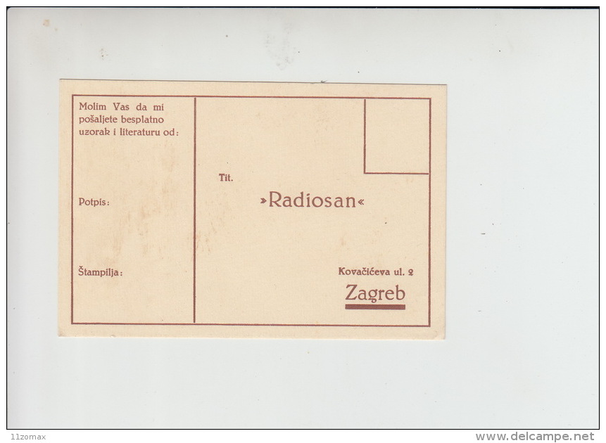 Ex Yugoslavia, (me012) - Radiosan Pharmaceutical Factory Unused - Pharmacie