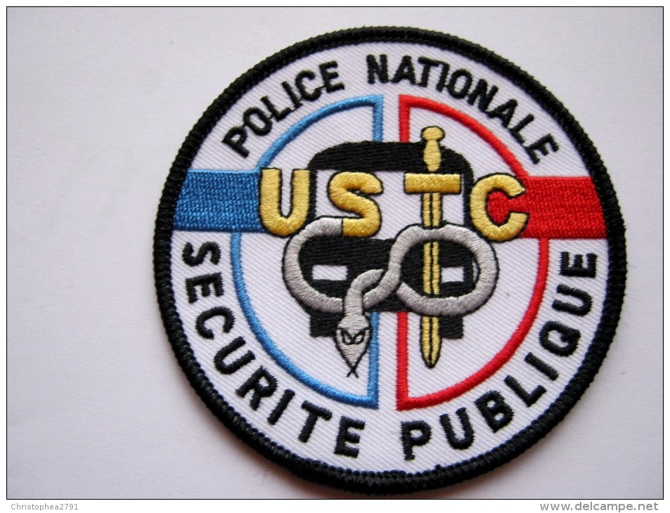 INSIGNE TISSUS PATCH POLICE NATIONALE SECURITE PUBLIQUE USTC TRES BON ETAT - Police & Gendarmerie