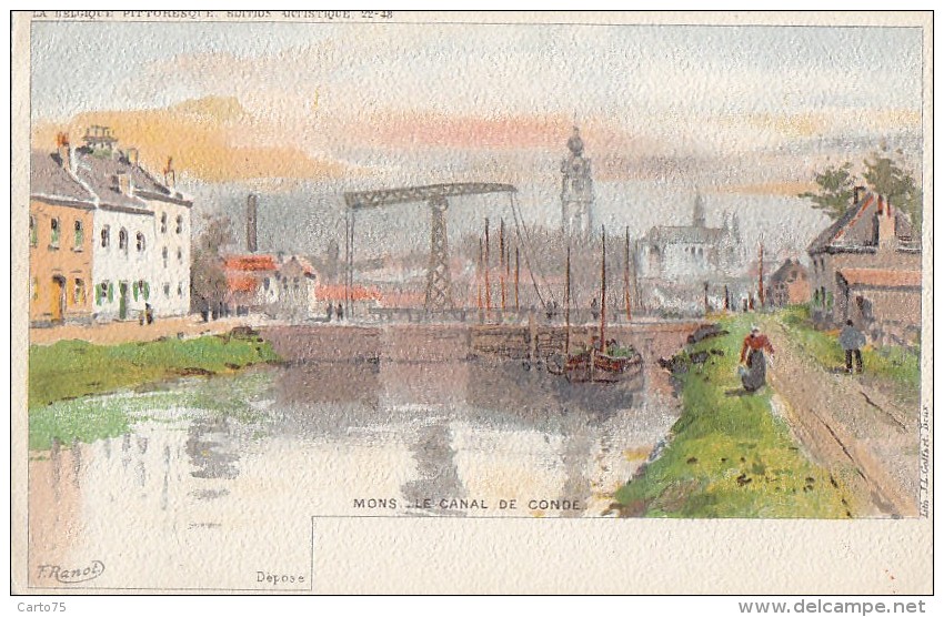 Belgique - Mons - Précurseur Illustration Canal De Condé - Mons
