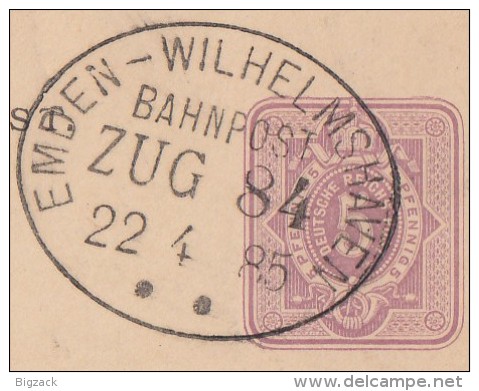 DR Ganzsache Bpst. Emden-Wilhelmshaven Zug 84  22.4.85  Sauberer Stempelabschlag - Briefe U. Dokumente