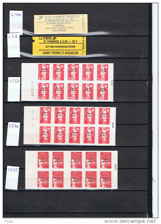 ST PIERRE Et MIQUELON  Lot De 9 Carnets (année 1986 à 2009) Prix 64,70 Euros - Cuadernillos