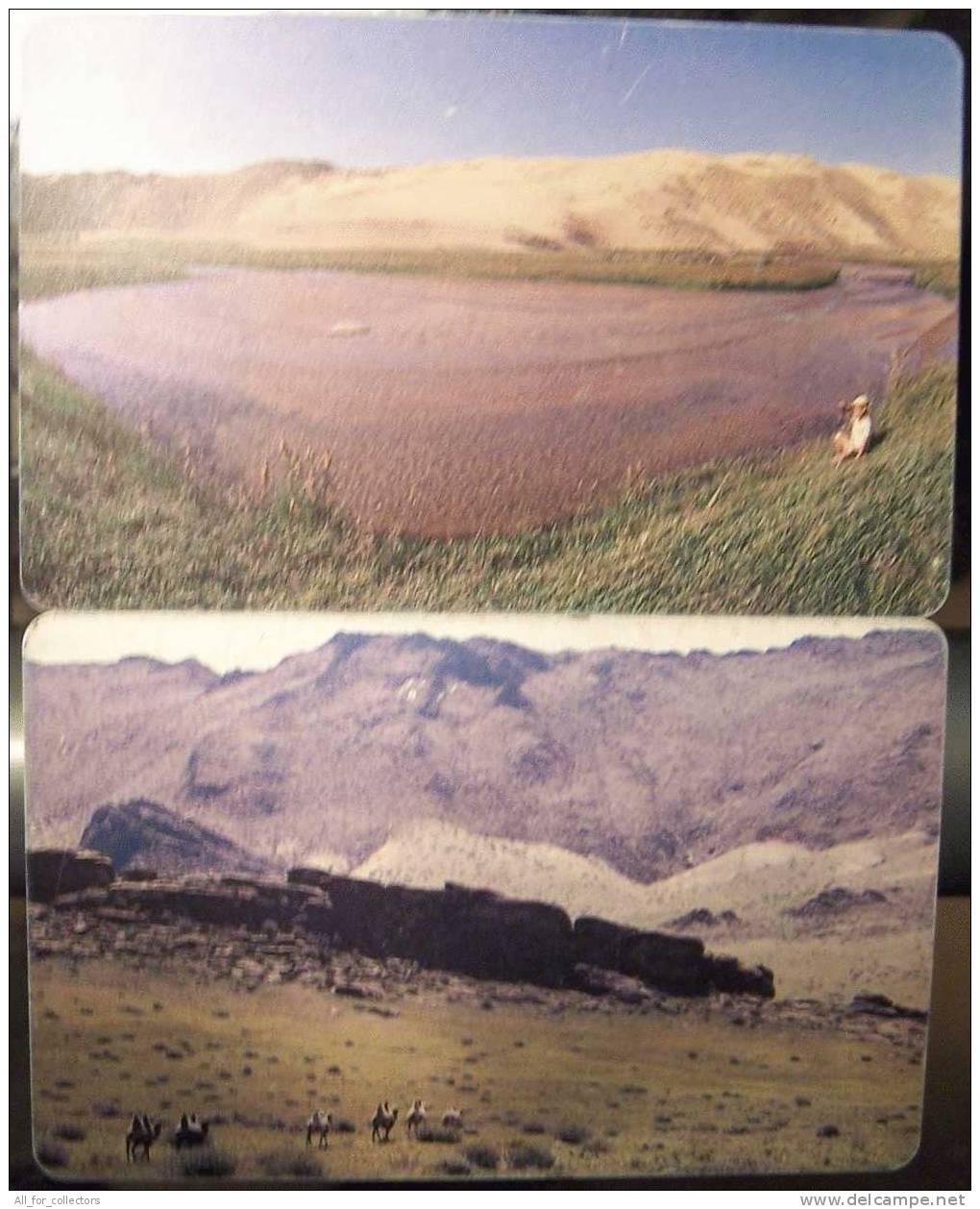 2 Nice Landscape Chip Cards Cartes Karten From MONGOLIA Mongolie Mongolei, Paysage Landschaft Mountains Montagnes Berge - Mongolia