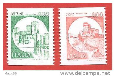 ITALIA REPUBBLICA MNH - 1991 - Castelli D'Italia Valori Complementari Bobine Macchinette - £ 600 + 800 - S. 1530EA 1530H - 1991-00:  Nuovi