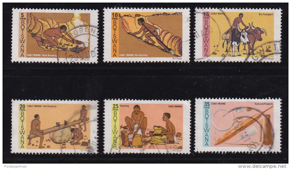 BOTSWANA, 1980, Cancelled Stamps , Early Mining, 247-252 , #782 - Botswana (1966-...)