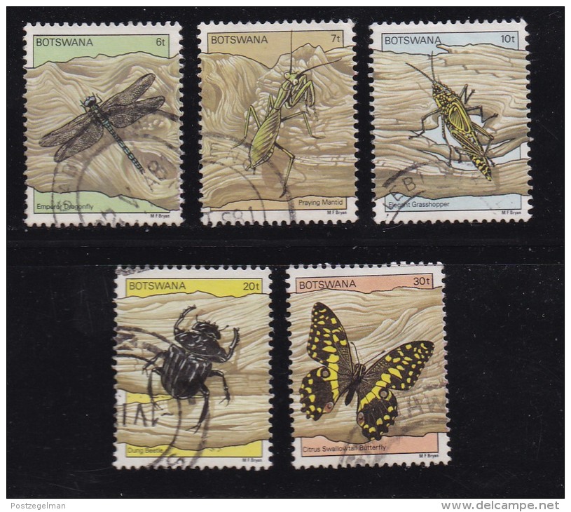 BOTSWANA, 1981, Cancelled Stamps , Insects (5 Values Only), 264=269 , #793 - Botswana (1966-...)