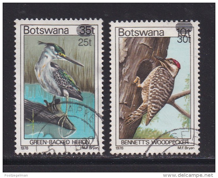 BOTSWANA, 1981, Cancelled Stamps , Definitives Birds Overprints, 281-282 , #805 - Botswana (1966-...)