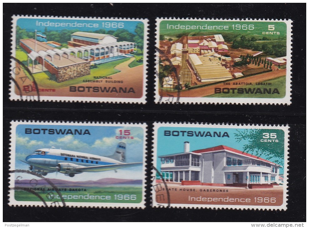 BOTSWANA, 1966, Cancelled Stamps , Independence, 1-4 , #573 - Botswana (1966-...)