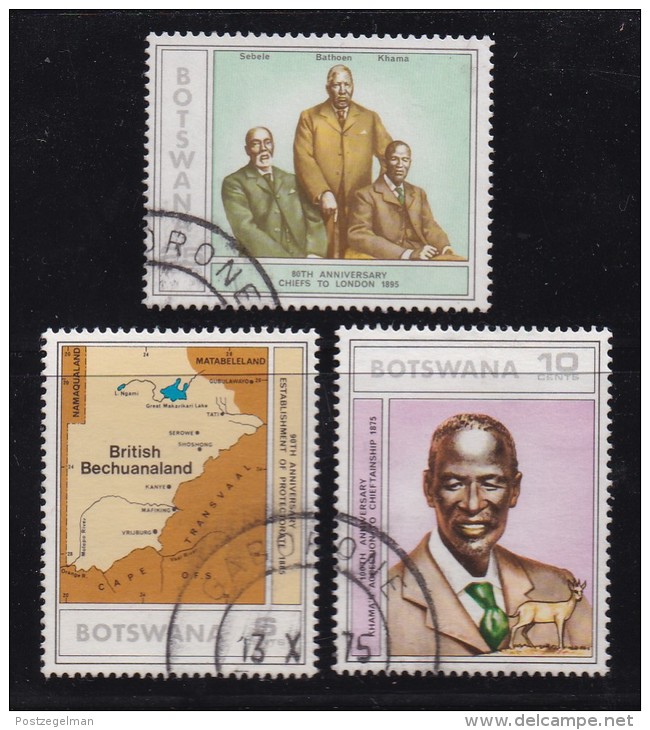 BOTSWANA, 1975, Cancelled Stamps , President Khomos , 140-142 , #687 - Botswana (1966-...)