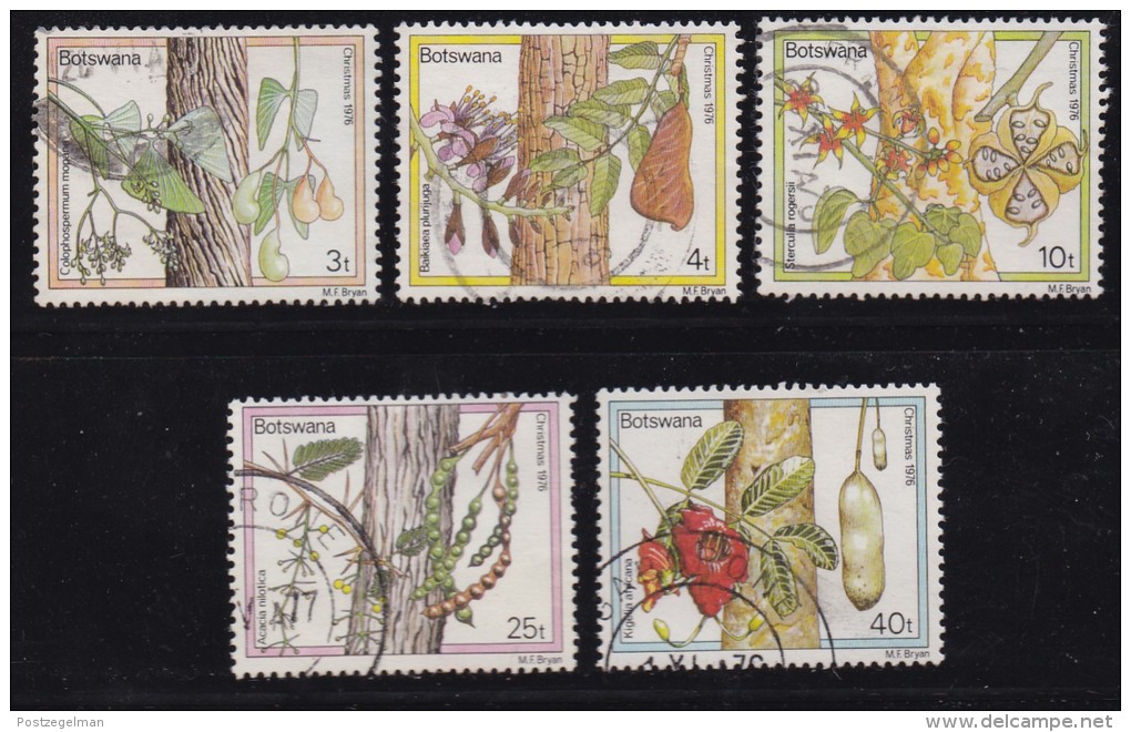 BOTSWANA, 1976, Cancelled Stamps , Fruit Trees, 174-178 , #715 - Botswana (1966-...)