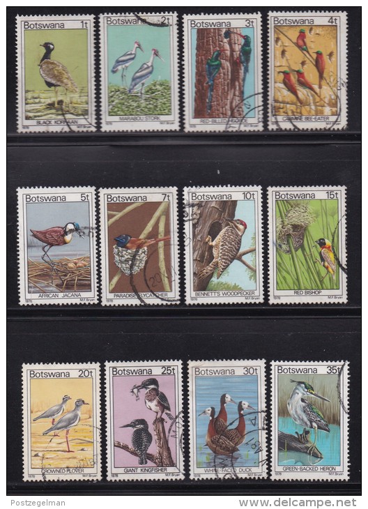 BOTSWANA, 1978, Cancelled Stamps , Definitives Birds (12 Values Only), 198=214 , #769 - Botswana (1966-...)