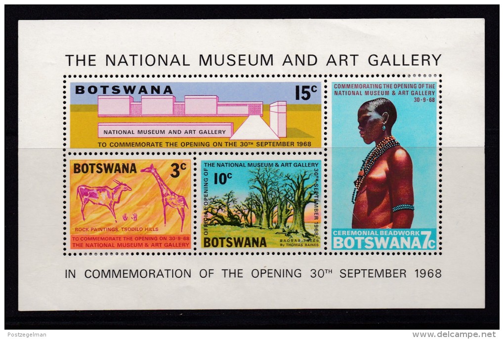 BOTSWANA, 1968, Cancelled Block Of Stamps , National Museaum, Bl01 , #630 - Botswana (1966-...)