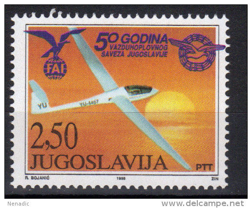 Yugoslavia,50 Years Of Yugoslav Aeronautical Association 1998.,MNH - Neufs