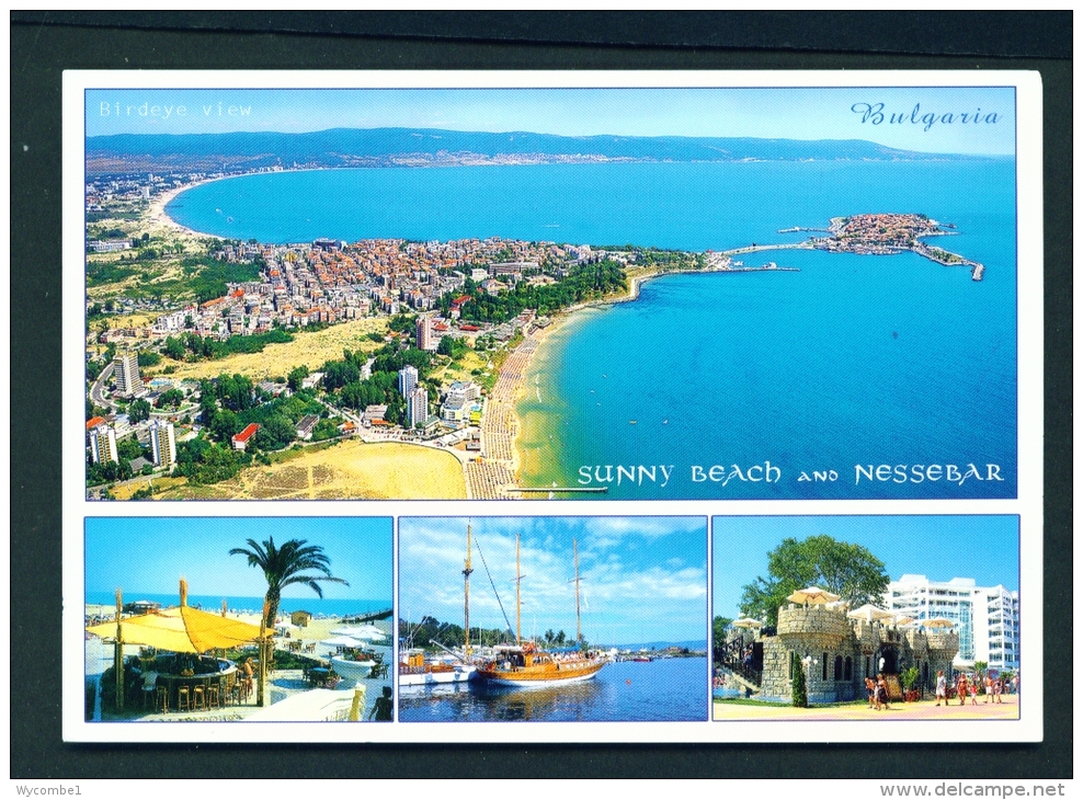 BULGARIA  -  Sunny Beach And Nessebar  Multi View  Unused Postcard - Bulgaria