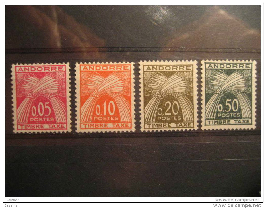 ANDORRA Timbre Taxe 42/5 Yvert Hinged Set 4 Stamps Tax Tasas ANDORRE - Ungebraucht