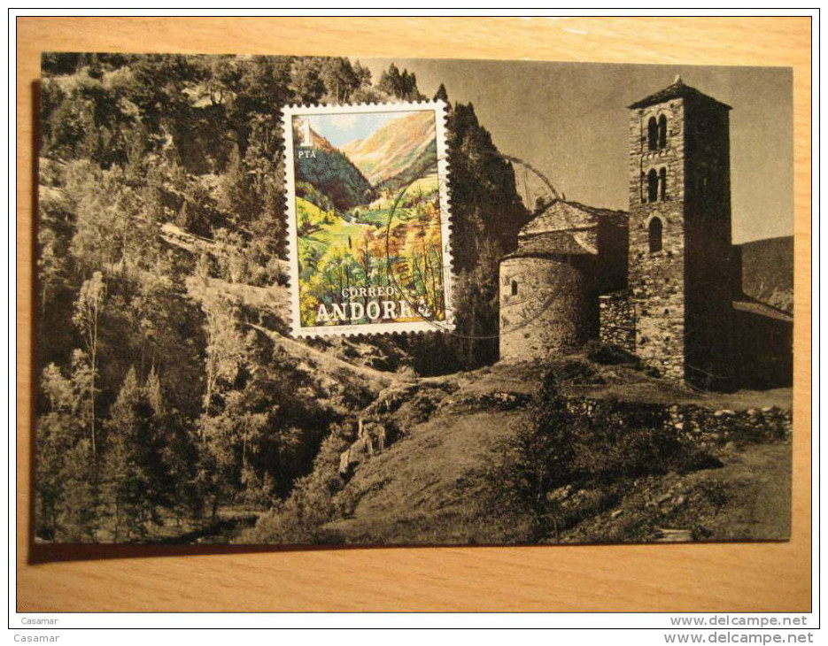 ANDORRA 1972 Encamp Caselles Massana Julia Loria Pas Ski Envalira Romanico Mountains Set 4 Maxi Maximum Card ANDORRE - Cartoline Maximum