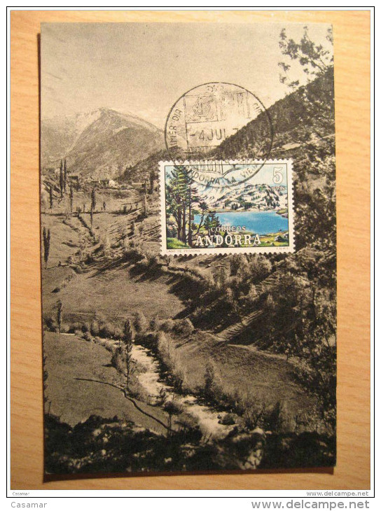 ANDORRA 1972 Encamp Caselles Massana Julia Loria Pas Ski Envalira Romanico Mountains Set 4 Maxi Maximum Card ANDORRE - Maximumkarten (MC)