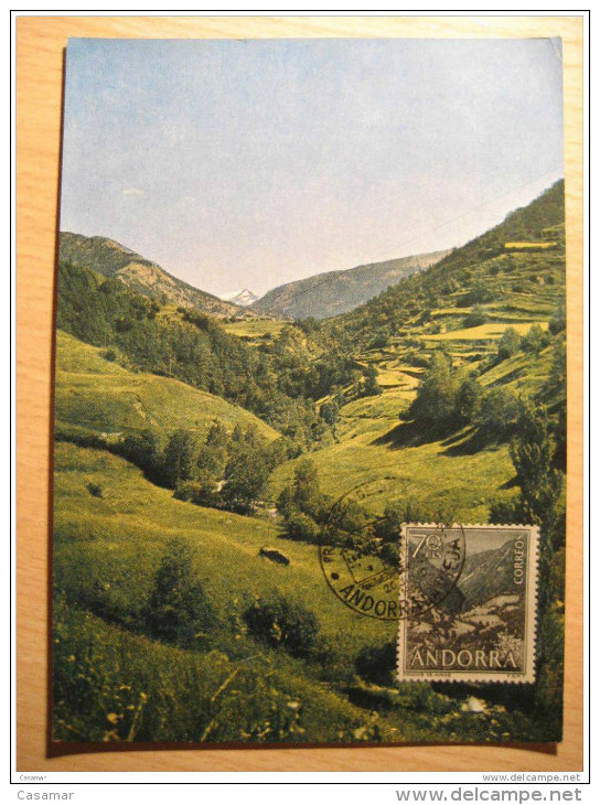ANDORRA 1963 Anyos Mountains Excursionism Tarjeta Postal Maxima Maxi Maximum Card ANDORRE - Cartoline Maximum
