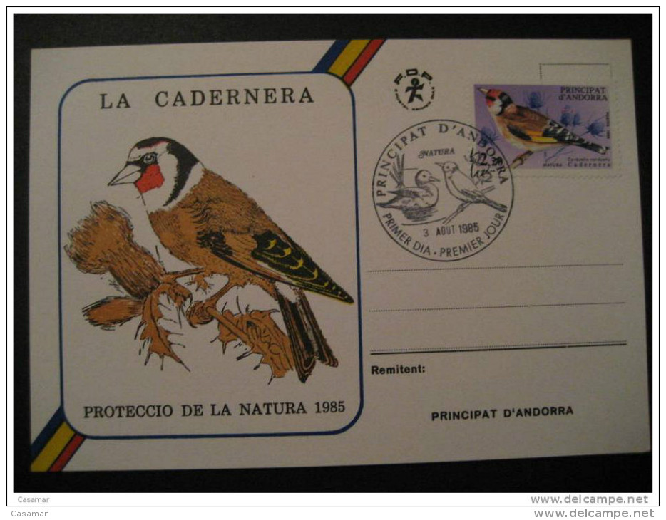 ANDORRA 1985 Proteccion Naturaleza Cadernera Coll Verd Pajaro Bird Pato Oca Oie 2 Maxima Maxi Card Maximum Card Andorra - Maximum Cards