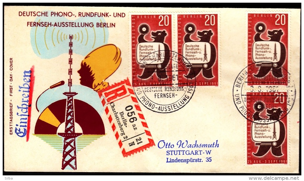 Germany Berlin 1961 / German Phono And Radio Exhibition / Registered Letter Einschreibebrief Berlin - Charlottenburg 2 - Telecom