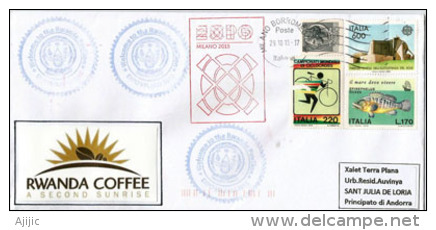 RWANDA COFFEE. UNIVERSAL EXPO MILANO 2015, Letter From The RWANDA Pavilion, With Official Stamp EXPO MILANO - 2015 – Milan (Italy)