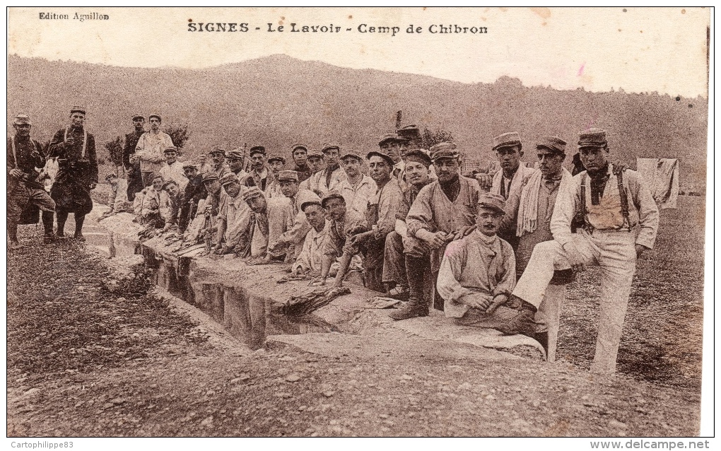 VAR 83 SIGNES CAMP DE CHIBRON GUERRE 14/18 LE LAVOIR LA BUGADE MILITARIA - Signes