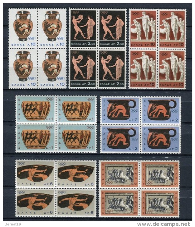 Grecia 1964. Yvert 841-47 X 4 ** MNH. - Unused Stamps